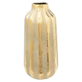 Vaso Romimex Dourado Porcelana Riscas 17 x 35 x 17 cm de Romimex, Jarrões - Ref: D1628656, Preço: 51,79 €, Desconto: %