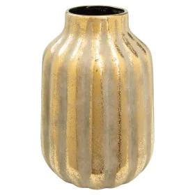 Florero Romimex Dorado Porcelana Rayas 25 x 35 x 25 cm de Romimex, Jarrones - Ref: D1628657, Precio: 78,13 €, Descuento: %