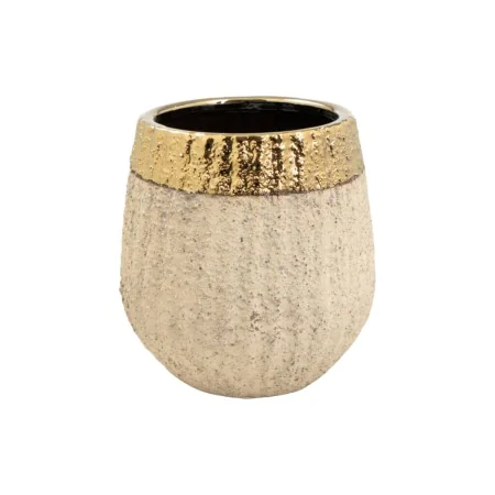 Cache-pot Romimex Beige Doré Porcelaine 16 x 17 x 16 cm de Romimex, Cache-pots - Réf : D1628663, Prix : 18,98 €, Remise : %