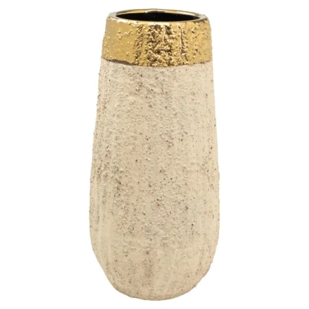 Blumenvase Romimex Beige Gold Porzellan 14 x 30 x 14 cm von Romimex, Vasen - Ref: D1628665, Preis: 37,58 €, Rabatt: %