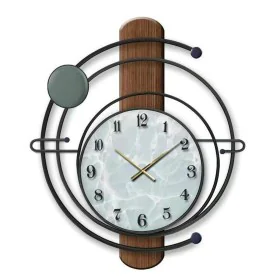 Horloge Murale DKD Home Decor Noir Fer Bois MDF (60 x 4.5 x 60 cm) de DKD Home Decor, Pendules murales - Réf : S3026709, Prix...