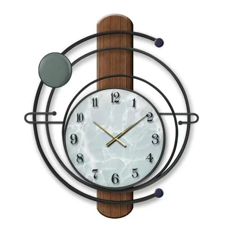 Orologio da Parete DKD Home Decor Nero Ferro Legno MDF (60 x 4.5 x 60 cm) di DKD Home Decor, Orologi da parete - Rif: S302670...