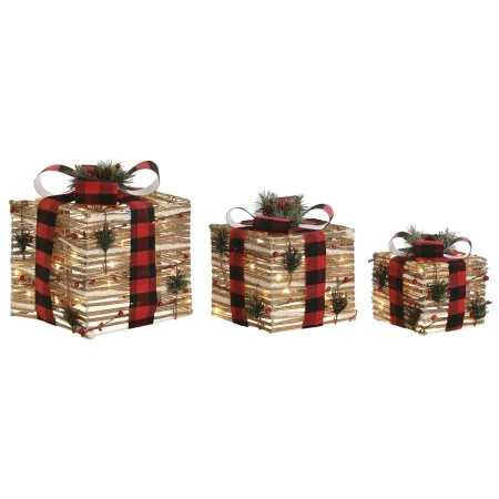 Weihnachtsschmuck DKD Home Decor Rot natürlich 25 x 25 x 25 cm (3 Stücke) von DKD Home Decor, Weihnachten - Ref: S3052276, Pr...