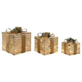 Adorno Natalício DKD Home Decor Branco Dourado Natural 25 x 25 x 25 cm (3 Peças) de DKD Home Decor, Natal - Ref: S3052278, Pr...