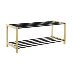 Shoe Rack Home ESPRIT Black Natural 80 x 31 x 32 cm by Home ESPRIT, Shoe organisers - Ref: S3053288, Price: 31,21 €, Discount: %