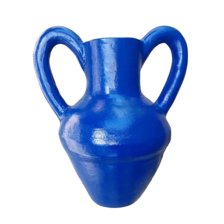 Vase Romimex Bleu de Colbat Céramique 28 x 35 x 22 cm Avec des poignées de Romimex, Vases - Réf : D1628725, Prix : 51,24 €, R...