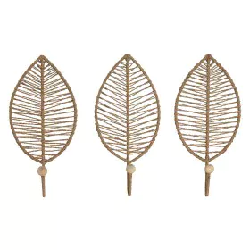 Wall mounted coat hanger Home ESPRIT Natural Jute Metal 12 x 4 x 26 cm by Home ESPRIT, Wall Coat Racks - Ref: S3057321, Price...