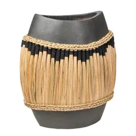 Vase Romimex Black Natural Ceramic Natural Fibre 40 x 40 x 24 cm by Romimex, Vases - Ref: D1628753, Price: 126,97 €, Discount: %