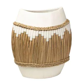 Vase Romimex Blanc Naturel Céramique Fibre naturelle 40 x 40 x 24 cm de Romimex, Vases - Réf : D1628754, Prix : 114,57 €, Rem...