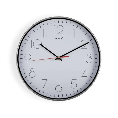 Horloge Murale Versa Blanc Argenté Plastique Quartz 4,3 x 30,5 x 30,5 cm de Versa, Pendules murales - Réf : S3412745, Prix : ...