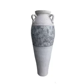 Vase de sol Romimex Blanc Gris Terre cuite 34 x 100 x 34 cm Avec des poignées de Romimex, Vases - Réf : D1628782, Prix : 192,...