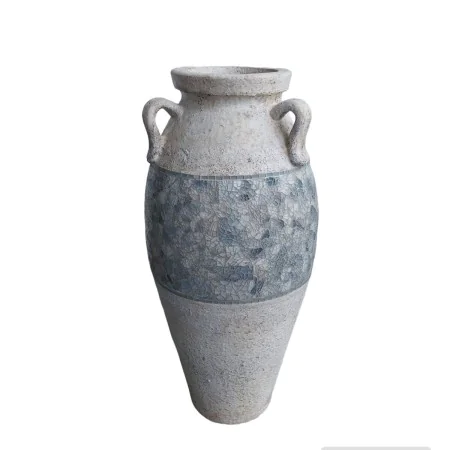 Floor vase Romimex White Grey Terracotta 28 x 60 x 28 cm With handles by Romimex, Vases - Ref: D1628784, Price: 122,02 €, Dis...