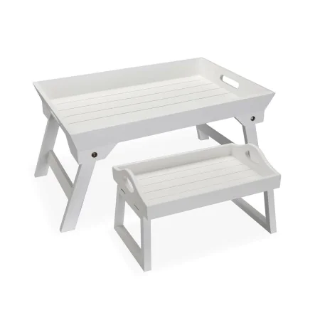 Set of trays Versa White MDF Wood 32 x 24 x 48 cm by Versa, Plates and dishes - Ref: S3413095, Price: 30,30 €, Discount: %