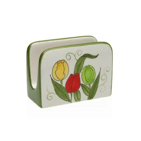 Napkin holder Versa Ceramic 5 x 8 x 11 cm Tulip by Versa, Napkin Rings - Ref: S3413216, Price: 4,79 €, Discount: %