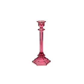 Bougeoir Romimex Fuchsia verre 10 x 24 x 10 cm de Romimex, Bougeoirs et chandeliers - Réf : D1628809, Prix : 11,52 €, Remise : %