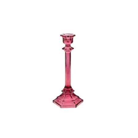 Castiçais Romimex Fúcsia Vidro 10 x 24 x 10 cm de Romimex, Candelabros e suportes para velas - Ref: D1628809, Preço: 11,52 €,...