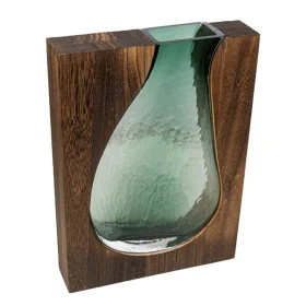 Blumenvase Romimex Braun grün Holz Glas 22 x 30 x 6 cm von Romimex, Vasen - Ref: D1628857, Preis: 51,26 €, Rabatt: %