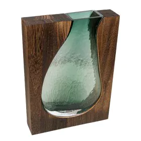 Vaso Romimex Marrone Verde Legno Vetro 22 x 30 x 6 cm di Romimex, Vasi - Rif: D1628857, Prezzo: 55,97 €, Sconto: %