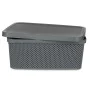 Caja de Almacenaje con Tapa Antracita Plástico 13 L 28 x 15,5 x 39 cm (12 Unidades) de Kipit, Cajas y arcones de almacenaje -...