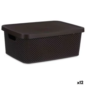 Boîte de rangement avec couvercle Marron Plastique 13 L 28 x 15 x 39 cm (12 Unités) de Kipit, Boîtes et coffres de rangement ...