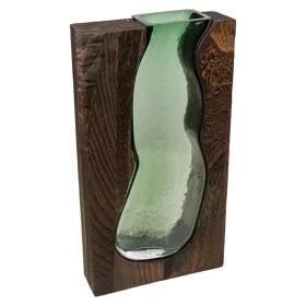 Vaso Romimex Marrone Verde Legno Vetro 18 x 32 x 6 cm di Romimex, Vasi - Rif: D1628859, Prezzo: 48,25 €, Sconto: %