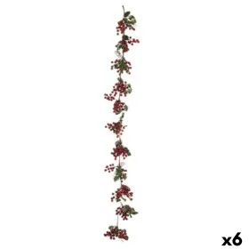 Christmas garland Branch Red fruits Green Plastic 15 x 7,5 x 156 cm (6 Units) by Krist+, Christmas - Ref: S3627063, Price: 73...