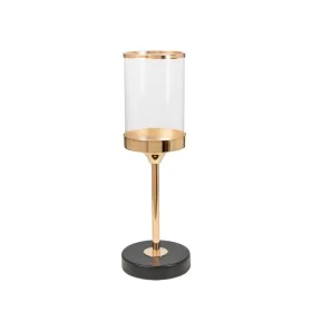 Portavelas Romimex Dorado Metal Vidrio 10 x 37 x 10 cm de Romimex, Candelabros y portavelas - Ref: D1628876, Precio: 29,28 €,...