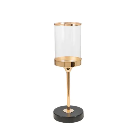 Portavelas Romimex Dorado Metal Vidrio 10 x 37 x 10 cm de Romimex, Candelabros y portavelas - Ref: D1628876, Precio: 31,28 €,...