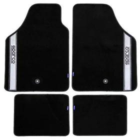 Auto-Fußmatten-Set Sparco Schwarz/Silberfarben Grau Silberfarben Teppich (4 pcs) von Sparco, Antirutschmatten - Ref: S3700000...