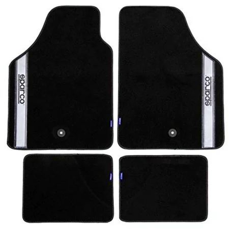 Car Floor Mat Set Sparco Black/Silver Grey Silver Carpet (4 pcs) by Sparco, Non-Slip Mats - Ref: S3700000, Price: 28,98 €, Di...