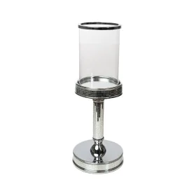 Candleholder Romimex Silver Metal Glass 12 x 32 x 12 cm by Romimex, Candelabras and candle holders - Ref: D1628883, Price: 35...