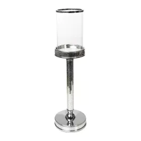 Candleholder Romimex Silver Metal Glass 12 x 42 x 12 cm by Romimex, Candelabras and candle holders - Ref: D1628885, Price: 46...