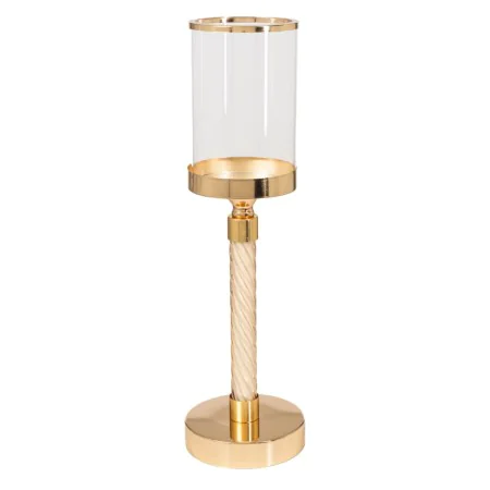 Castiçais Romimex Dourado Metal Vidro 12 x 46 x 12 cm de Romimex, Candelabros e suportes para velas - Ref: D1628886, Preço: 4...