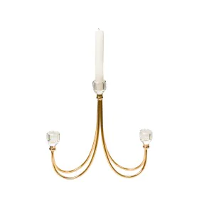 Candelabro Romimex Dorado Metal Vidrio 26 x 28 x 8 cm de Romimex, Candelabros y portavelas - Ref: D1628898, Precio: 45,33 €, ...