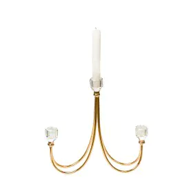 Candelabro Romimex Dourado Metal Vidro 26 x 28 x 8 cm de Romimex, Candelabros e suportes para velas - Ref: D1628898, Preço: 4...