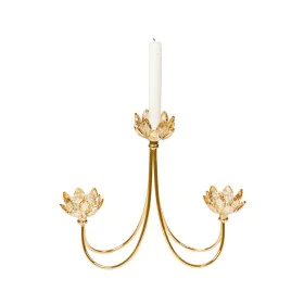 Candelabro Romimex Dorato Metallo Vetro 31 x 26 x 6 cm di Romimex, Candelieri e portacandele - Rif: D1628900, Prezzo: 64,00 €...