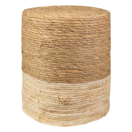 Taburete Romimex Blanco Natural Fibra natural 33 x 39 x 33 cm de Romimex, Sillas y sofás - Ref: D1628915, Precio: 73,87 €, De...