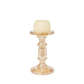 Candleholder Romimex Golden Glass 13 x 19 x 13 cm by Romimex, Candelabras and candle holders - Ref: D1628943, Price: 19,15 €,...