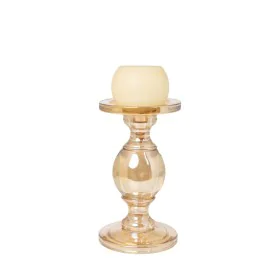 Candleholder Romimex Golden Glass 13 x 19 x 13 cm by Romimex, Candelabras and candle holders - Ref: D1628949, Price: 19,15 €,...