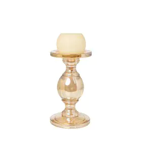 Candleholder Romimex Golden Glass 13 x 19 x 13 cm by Romimex, Candelabras and candle holders - Ref: D1628949, Price: 20,46 €,...