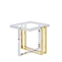 Mesa auxiliar Romimex Dorado Plateado Acero Inoxidable Vidrio templado 55 x 55 x 55 cm de Romimex, Mesas - Ref: D1629039, Pre...