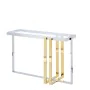 Console Romimex Dorato Argentato Acciaio inossidabile Vetro temperato 120 x 78 x 40 cm di Romimex, Tavoli - Rif: D1629040, Pr...