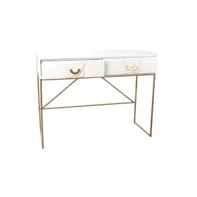 Consola Romimex Blanco Dorado Metal Madera MDF 100 x 77 x 39 cm de Romimex, Mesas - Ref: D1629045, Precio: 284,30 €, Descuent...