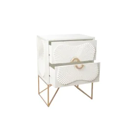 Buffet Romimex Blanc Doré Métal Bois MDF 48 x 64 x 35 cm de Romimex, Buffets, crédences et vaisseliers - Réf : D1629046, Prix...