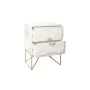 Buffet Romimex Blanc Doré Métal Bois MDF 48 x 64 x 35 cm de Romimex, Buffets, crédences et vaisseliers - Réf : D1629046, Prix...