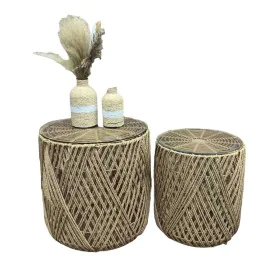 Conjunto de mesas Romimex Natural Vidro Fibra 2 Peças de Romimex, Jogos de móveis - Ref: D1629079, Preço: 143,51 €, Desconto: %