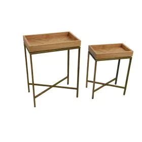 Ensemble de tables Romimex Naturel Métal Bois MDF 2 Pièces de Romimex, Tables - Réf : D1629098, Prix : 203,47 €, Remise : %