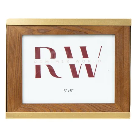 Photo frame Romimex Natural Wood Metal 15 x 20 x 3 cm by Romimex, Table and wall frames - Ref: D1629104, Price: 26,40 €, Disc...