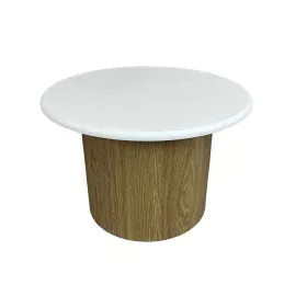 Table d'appoint Romimex Blanc Naturel Bois MDF 60 x 41 x 60 cm de Romimex, Tables - Réf : D1629120, Prix : 151,73 €, Remise : %