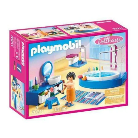 Playset Dollhouse Bathroom Playmobil 70211 Bagni (51 pcs) di Playmobil, Playset con figure di giocattoli - Rif: S7122896, Pre...